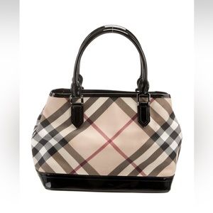 Burberry Nova Check PVC Top Handle Bag